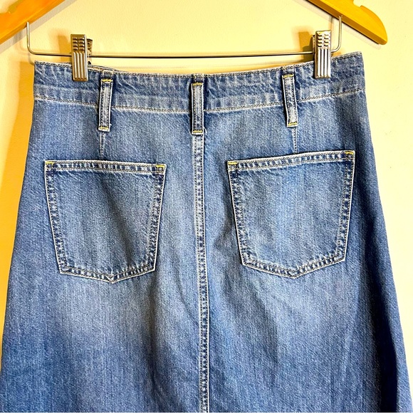 Trending Retro GAP Midi Denim Medium Wash Women's Cotton Skirt Size 2R - Picture 6 of 7